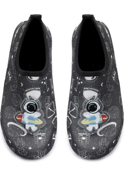 Işıklı Astronot Figürlü Kaymaz Tabanlı Esnek Hafif Dayanıklı Çocuk Havuz Plaj Deniz Ayakkabısı