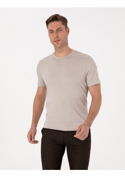 Erkek Taş Regular Fit Basic Tişört 50318130-VR049