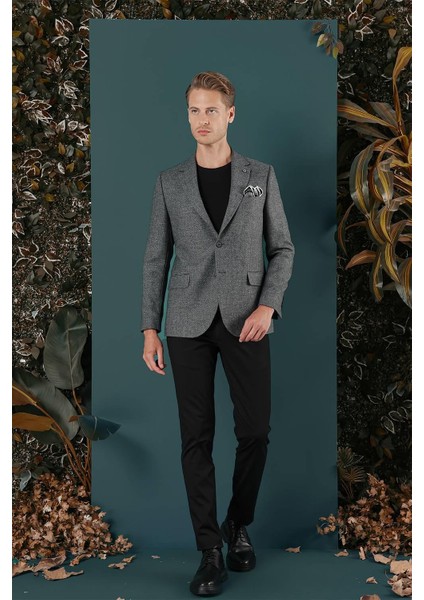 C 656 Slim Fit Füme Spor Ceket