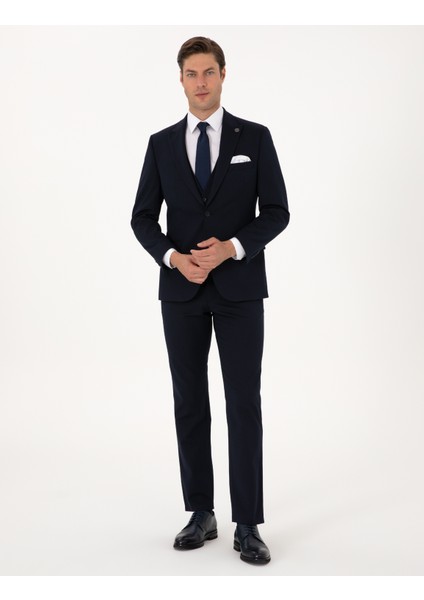 Erkek Lacivert Slim Fit Takım Elbise 50316782-VR033