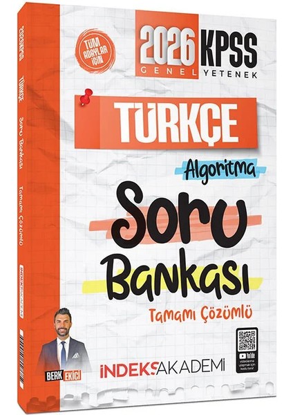 İndeks Akademi 2026 KPSS Türkçe Algoritma Soru Bankası Çözümlü - Berk Ekici