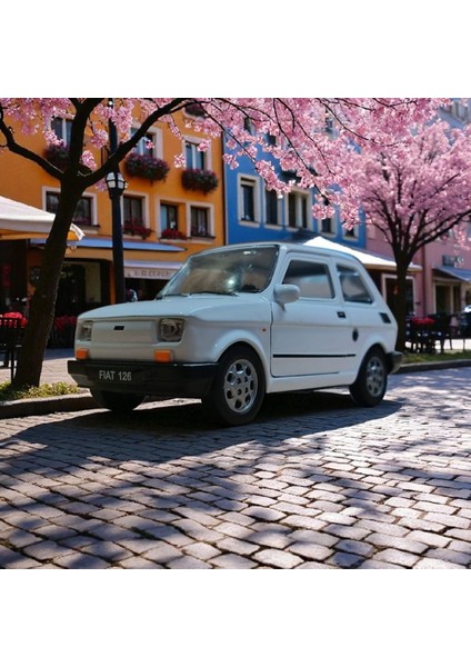 Nostaljik Metal Çek Bırak Beyaz Fiat 126 Araba Kapılar Açılır indirimleri