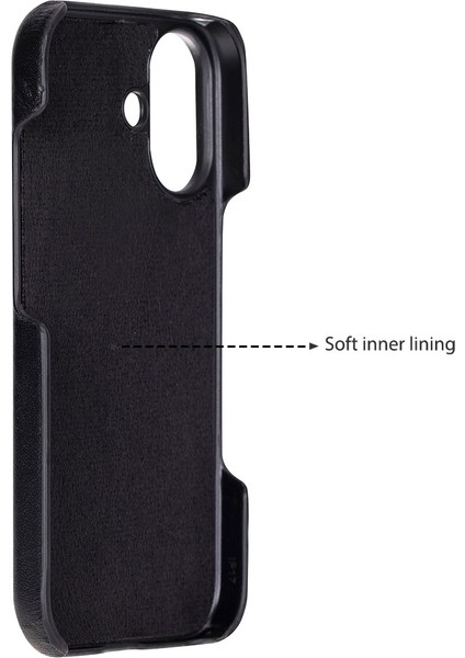 Apple iPhone 17 Için, Hakiki Deri, El Yapımı Kılıf, Magsafe ile Uyumlu, Iç Yüzeyi Kadife, Kömür Siyah fiyatları