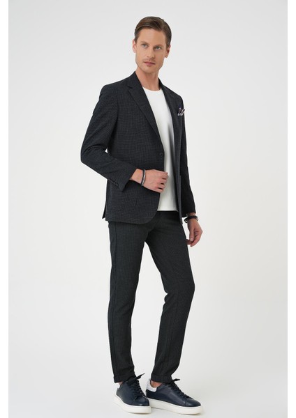 Comfort Fit Torba Cep Pötikare Gofre Kumaş Esnek Casual Lacivert Ceket C 669 fiyatları