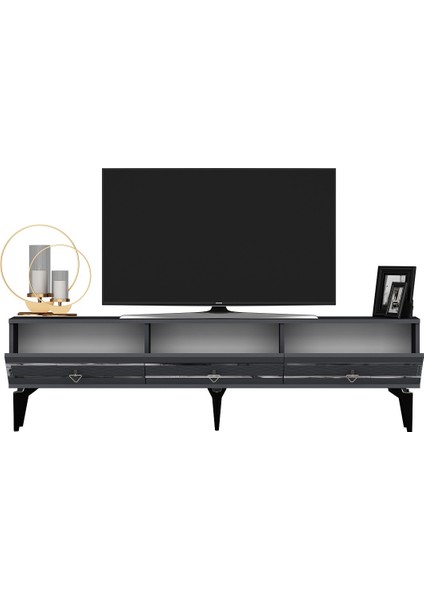 Ipekct 180 cm Tv Sehpası Antrasit-Gümüş fırsatları