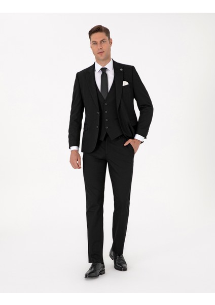 Erkek Siyah Slim Fit Takım Elbise 50316782-VR046