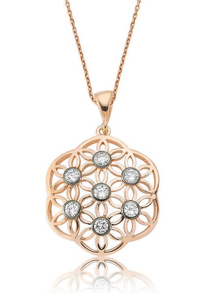 Gümüş Yaşam Çiçeği Bayan Kolye