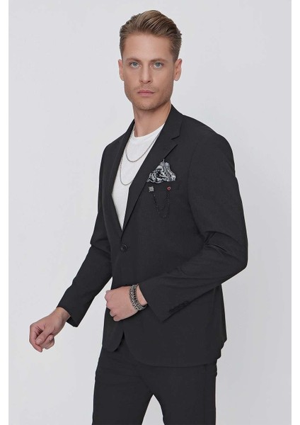 C 623 Slim Fit Siyah Spor Ceket