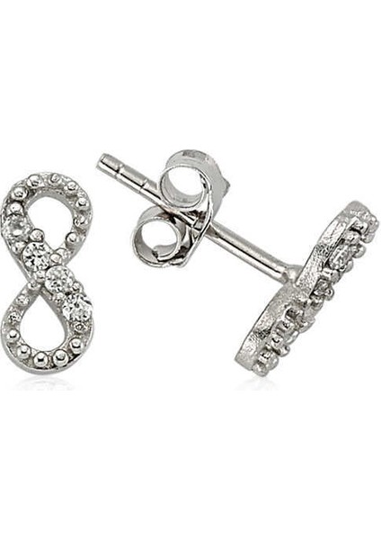 Gümüş Çivili Sonsuzluk Küpe