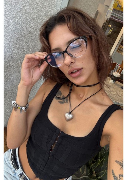 Miralya Kadın Blue Block Gözlük Şeffaf Siyah