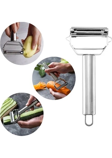 Pratik Paslanmaz Çelik Turbo Julyen Meyve Sebze Soyucu Kesici Doğrayıcı fiyatları