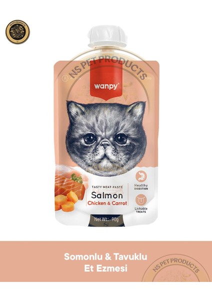 Taze Somonlu Ve Tavuklu Kedi Et Ezmesi 90 gr
