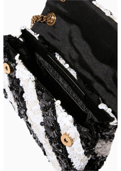 Sequins Medium Kensington Bag, Lüks Payetli ve Deri Çanta modelleri