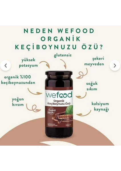 Wefood Organik Keçiboynuzu Özü 640 gr (Soğuk Sıkım) fırsatları