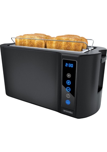 4 Dilimlik Uzun Slotlu Ekmek Kızartma Makinesi Dokunmatik Panel, 7 Seviyeli