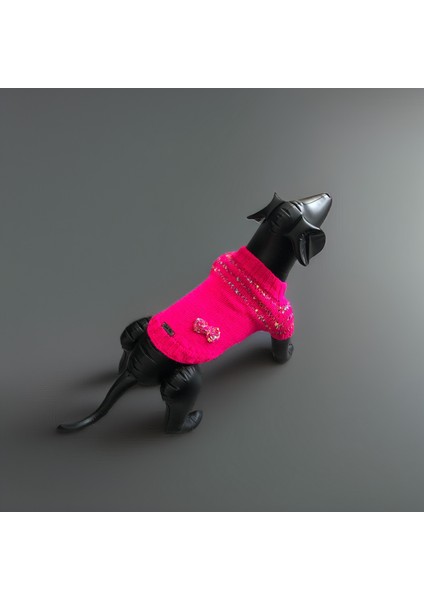 Köpek Için Papyon Süslü Pembe Kazak