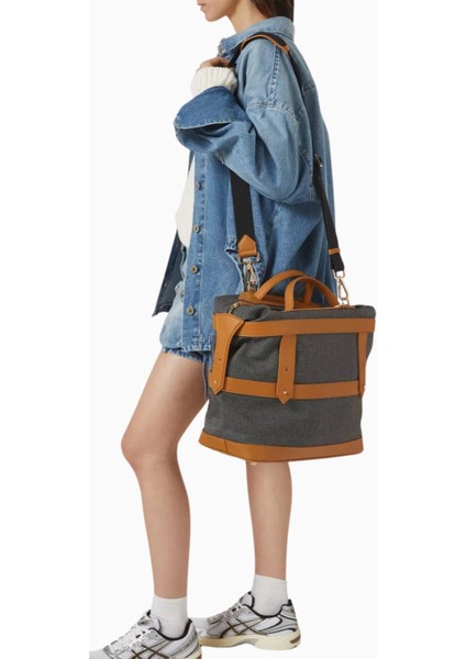 Weekender Bag Ecocraft Canvas Sandstone Black Hafta Sonu Çantası fiyatları