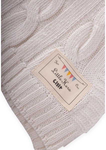 Saç Örgü Triko Battaniye 80X100 cm (+/-5 Cm) Naturel modelleri