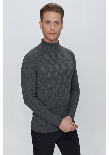 Tr 852 Slim Fit Antrasit Klasik Triko