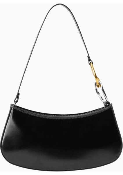 Ollie Siyah Dana Derisi Şık Küçük Omuz Çantası