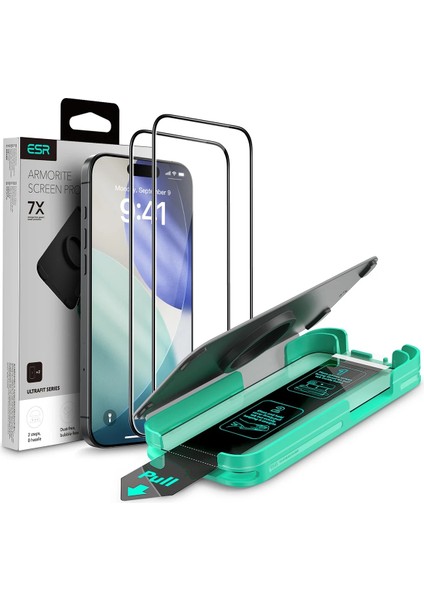 Apple iPhone 17 Air Ultrafit Armorite Kolay Uygulama Aparatlı 2 Adet Cam Ekran Koruyucu