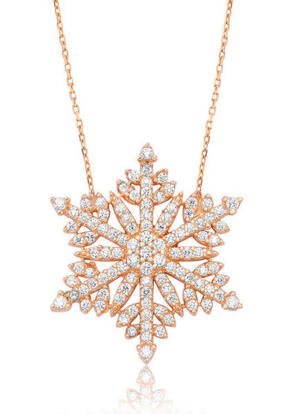 Gümüş Kar Tanesi Bayan Kolye