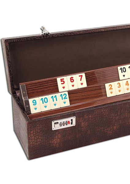 Büyük Boy Elit Deri Lüks Çantalı Tahta Ağaç Ahşap Kemik Taşlı Okey Takımı 43 cm Hediyeli modelleri