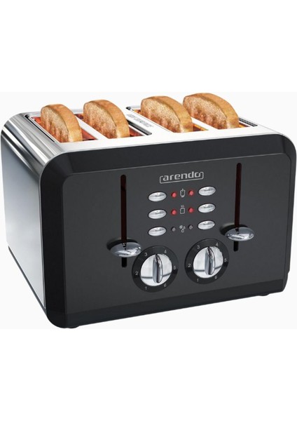 4 Dilim Paslanmaz Çelik Otomatik Ekmek Kızartma Makinesi 1630W
