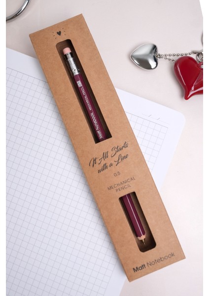 Premium Ahşap Gövdeli Versatil Uçlu Kalem 0.5 mm Bordo modelleri