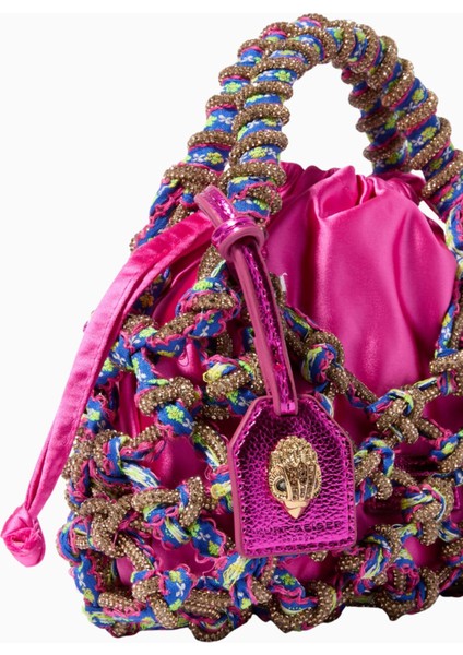 Small Crystal Macramé Bag, Saten ve Kristal Detaylı Zarif Makrome Çanta fiyatları