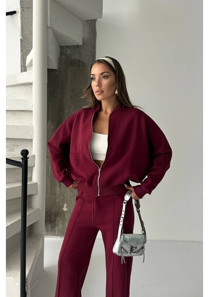Kadın 3 Iplik Şardonlu Oversize Eşofman Takımı NBG105 modelleri