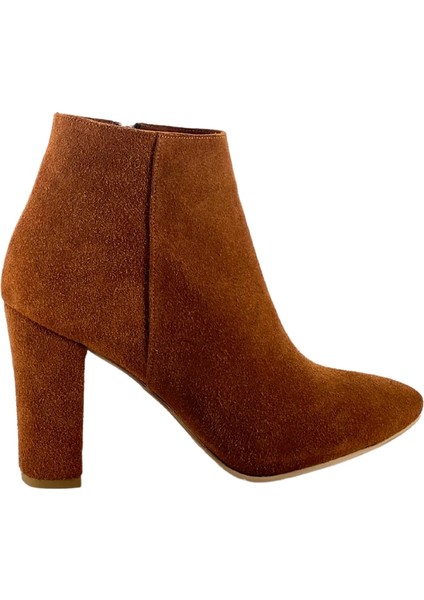 261982 Hakiki Süet Kadın Topuklu Bot