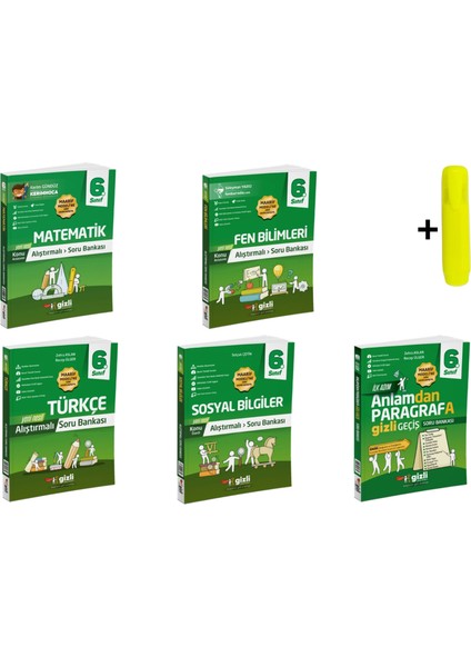 Gizli 6. Sınıf Matematik Fen Türkçe Sosyal Paragraf Alıştırmalı Soru Bankası Yeni