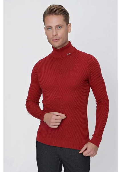 Tr 848 Slim Fit Bordo Klasik Triko modelleri