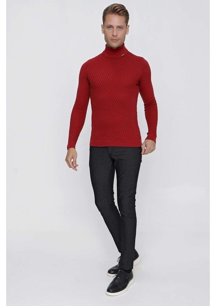 Tr 848 Slim Fit Bordo Klasik Triko indirimleri