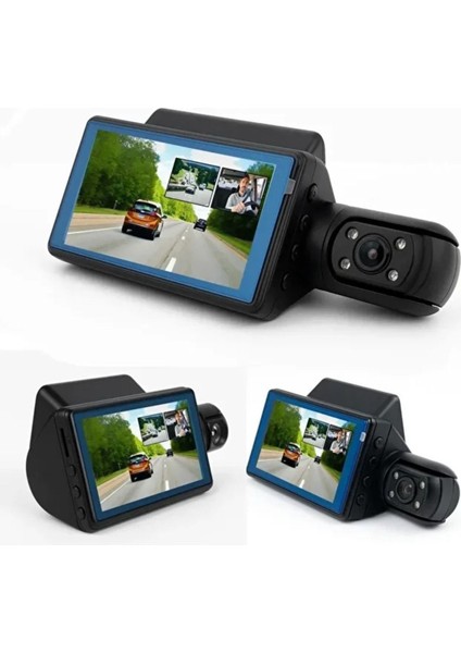 A68 Full Hd 1080P Araç Kamerası – Çift Lensli, Gece Görüşlü, G-Sensörlü, 360° Dönebilen Dashcam