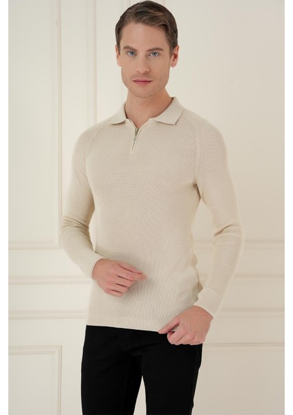 Tr 878 Triko Slim Fit Bej Basic fırsatları