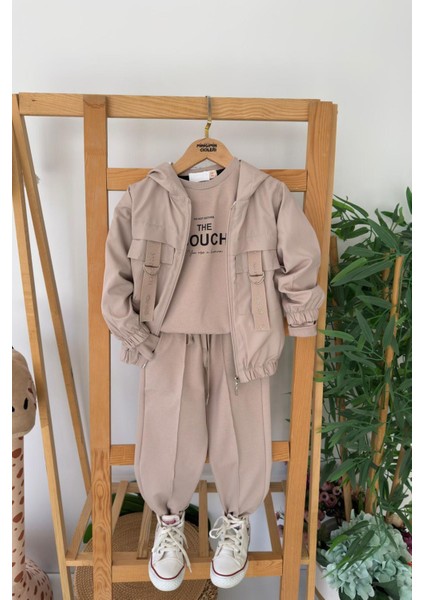 The Couch Baskılı Spor Kız Çocuk 3 lü takım - Kahve