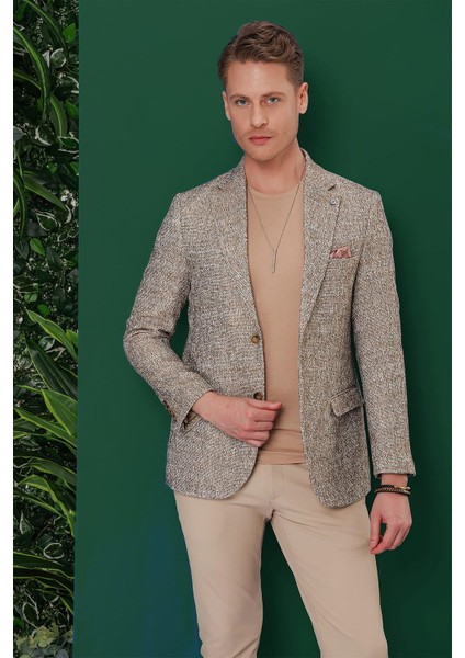 C 637 Slim Fit Kahve Spor Ceket