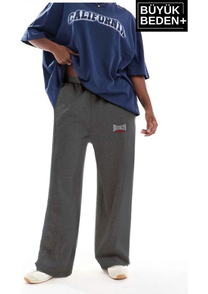 Kadın Büyük Beden Buyuk Brooklyn Baskılı Ince Eşofman Altı SPR25BEAK50