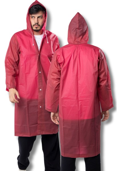 Kadın Erkek Yağmurluk Kapüşonlu Çıtçıtlı Eva Bordo Yağmurluk BYMMRC881R07 fırsatları