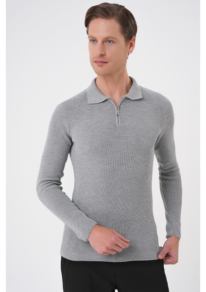 Tr 878 Triko Slim Fit Gri Basic modelleri