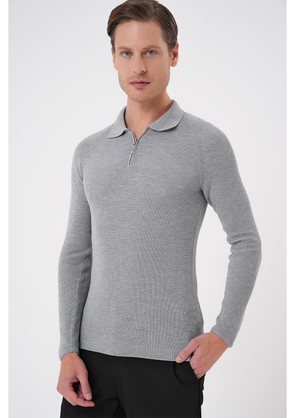 Tr 878 Triko Slim Fit Gri Basic fırsatları