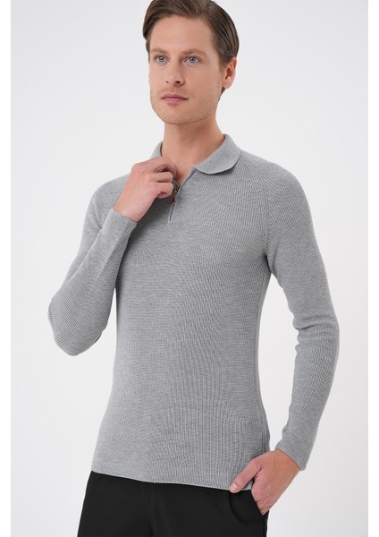 Tr 878 Triko Slim Fit Gri Basic indirimleri