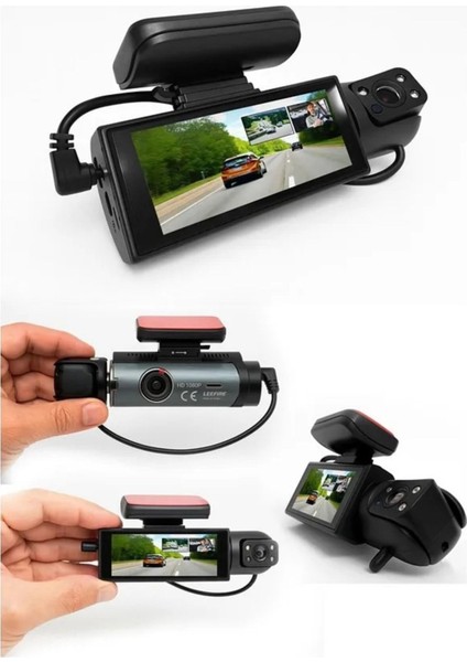 M8 Çift Kameralı Araç Içi Kamera – 1080P Full Hd, Gece Görüşü, G-Sensör, Park Modu, 3.16” Ekran