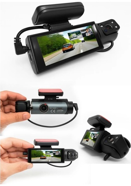 M8 Çift Kameralı Araç Içi Kamera – 1080P Full Hd, Gece Görüşü, G-Sensör, Park Modu, 3.16” Ekran