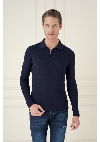 Tr 878 Triko Slim Fit Lacivert Basic fiyatları