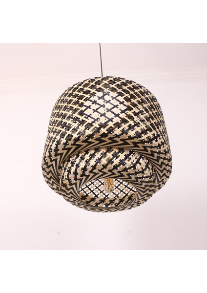 Mylamp Sitrus 40X37 Cm. Siyah / Naturel Bambu Avize indirimleri