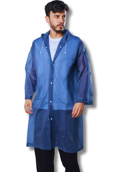 Kadın Erkek Yağmurluk Kapüşonlu Çıtçıtlı Eva Lacivert Yağmurluk BYMMRC881R04 modelleri