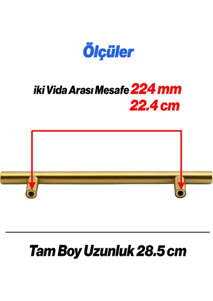 Alteta Gold Altın 224 mm 10 Adet Set Metal Mobilya Kulp Mutfak Dolap Çekmece Dolabı Kapak Kulpları fiyatları
